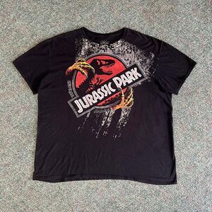 Y2k Grungy Jurassic Park Universal Studios Black graphic tee